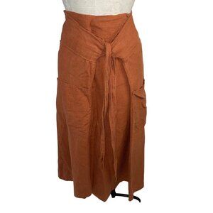 Tigerowl Womens Skirt Terracotta One Size Wrap Linen Handmade Casual